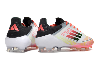Men's Adidas F50 Elite FG Firm Ground Low-Tops Football Boots - White/Red/Yellow