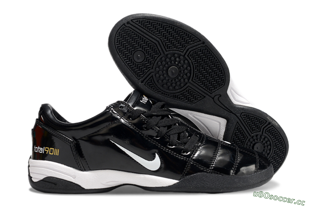 Men's Nike Total 90 II IC Indoor & Futsal Low-Tops Football Shoes - Black/White 2