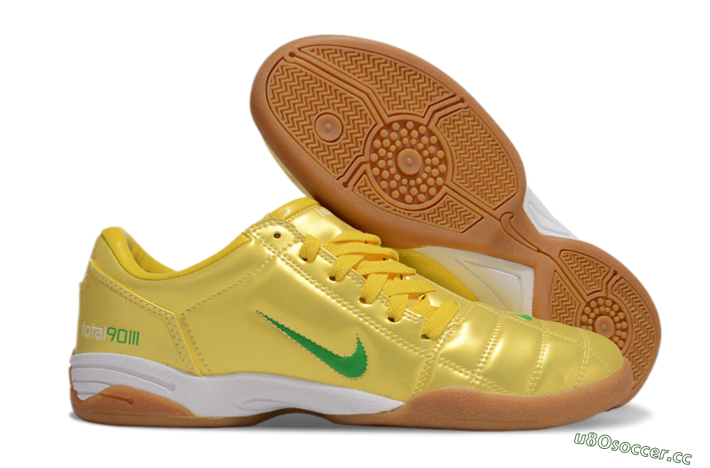 Men's Nike Total 90 II IC Indoor & Futsal Low-Tops Football Shoes - Yellow/Green/White 2