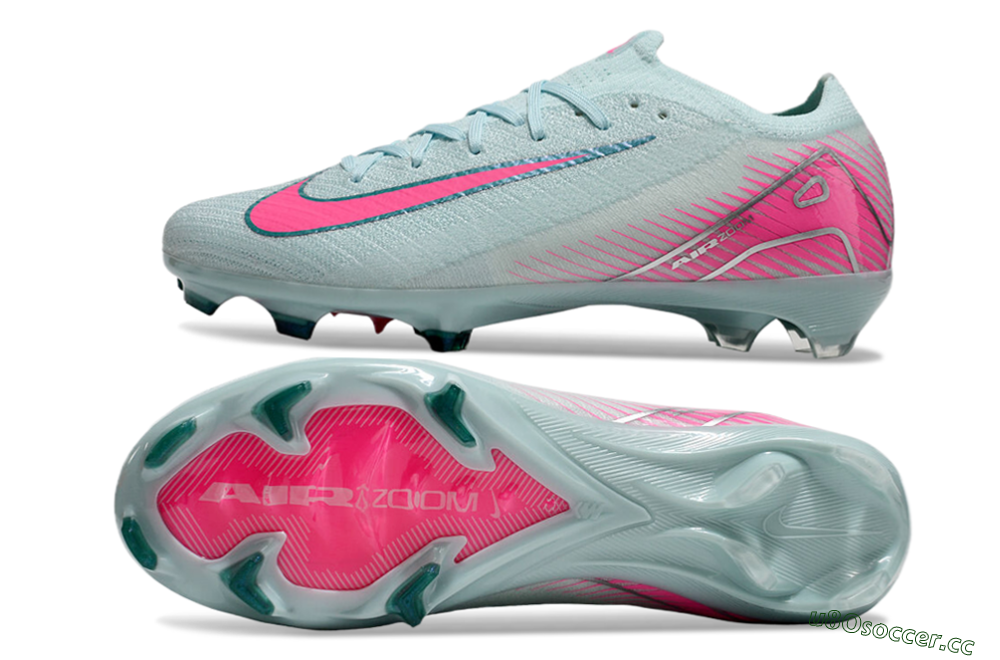 Men's Nike Air Zoom Mercurial Vapor 16 Elite FG Firm Ground Low-Tops Football Boots - Jade/Pink/Silver 6