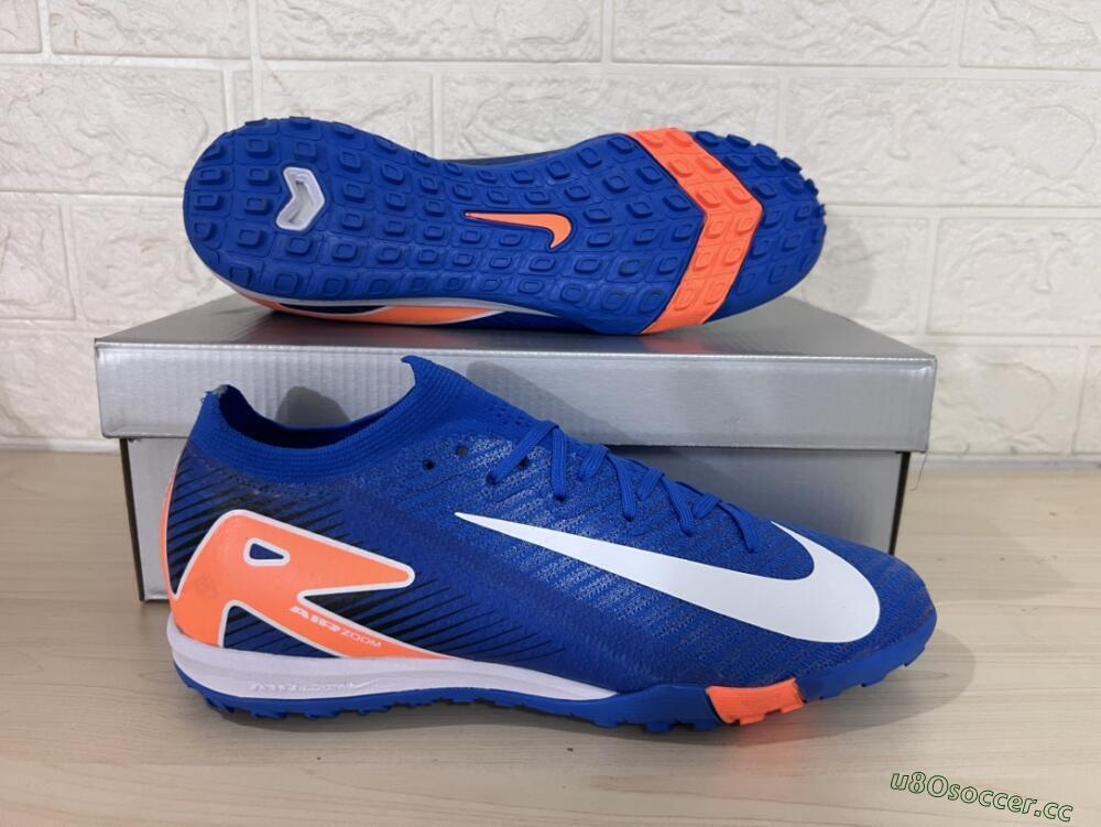 Unisex Nike Air Zoom Mercurial Vapor 16 Elite TF Artificial Turf Low-Tops Football Shoes - Blue/White/Orange