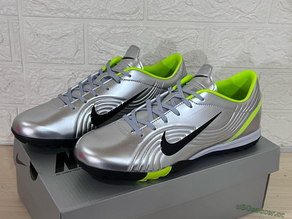 Unisex Nike Zoom Mercurial Vapor 1 Rgn SE TF Artificial Turf Low-Tops Football Shoes - Silver/Black/Yellow