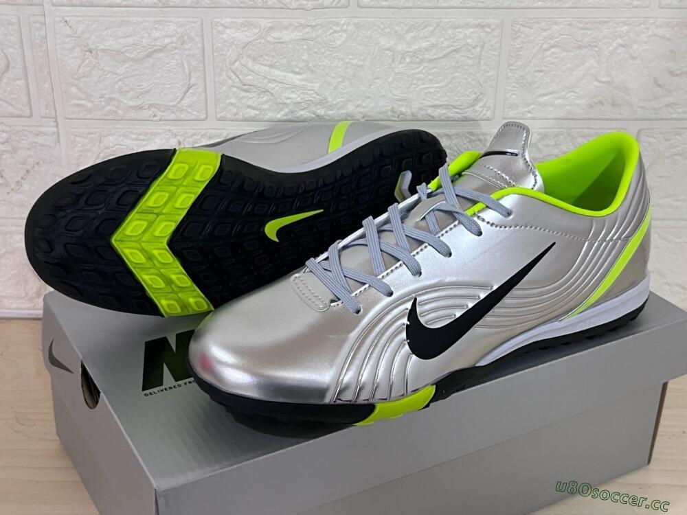 Unisex Nike Zoom Mercurial Vapor 1 Rgn SE TF Artificial Turf Low-Tops Football Shoes - Silver/Black/Yellow