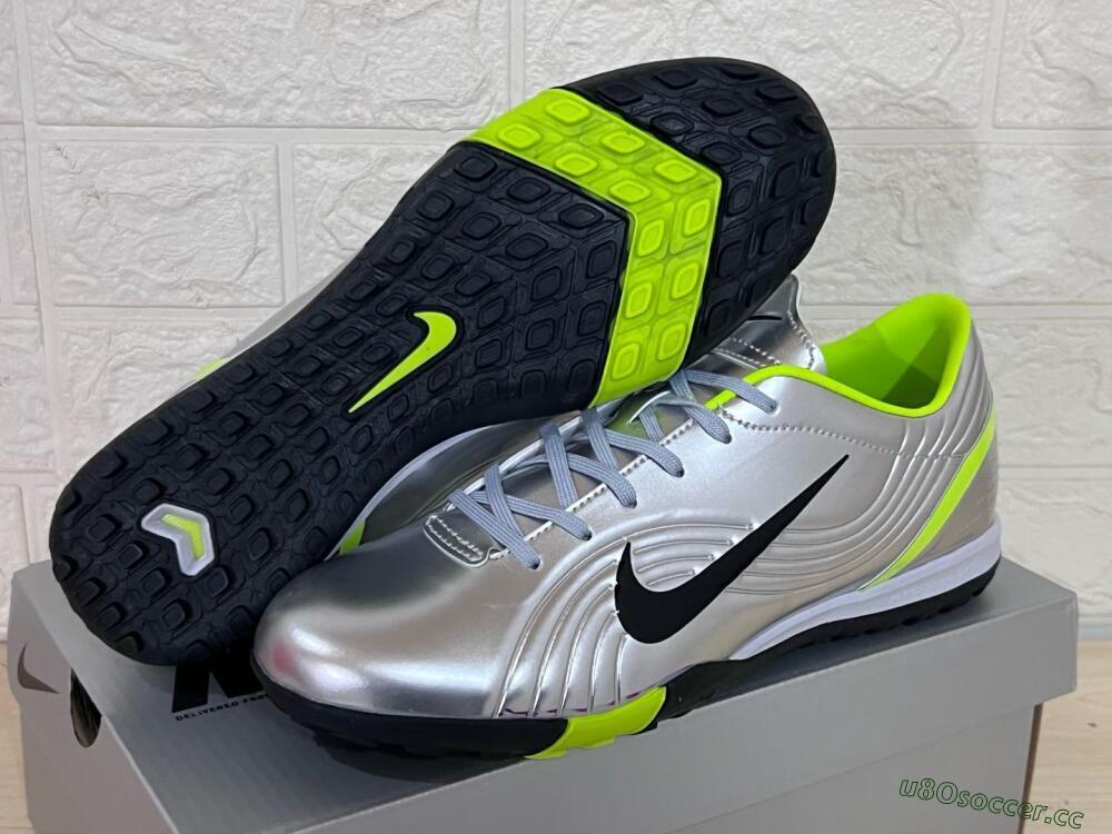 Unisex Nike Zoom Mercurial Vapor 1 Rgn SE TF Artificial Turf Low-Tops Football Shoes - Silver/Black/Yellow