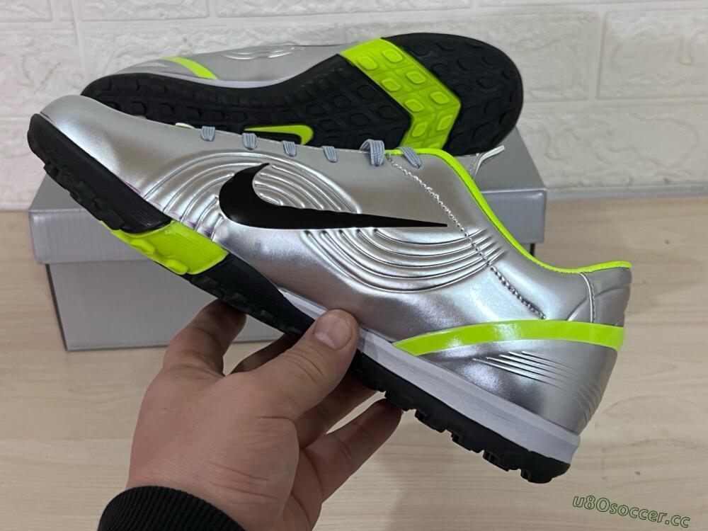 Unisex Nike Zoom Mercurial Vapor 1 Rgn SE TF Artificial Turf Low-Tops Football Shoes - Silver/Black/Yellow