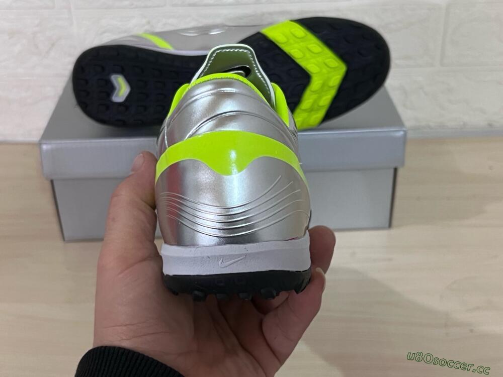 Unisex Nike Zoom Mercurial Vapor 1 Rgn SE TF Artificial Turf Low-Tops Football Shoes - Silver/Black/Yellow