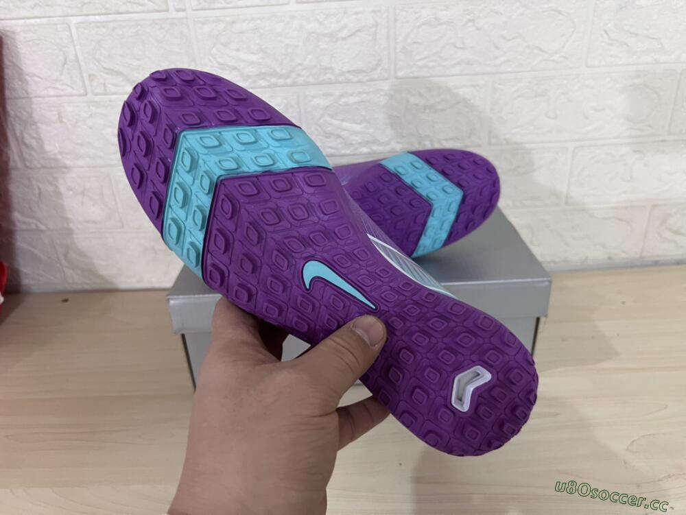 Unisex Nike Air Zoom Mercurial Superfly 10 Elite TF Artificial Turf High-Tops Football Shoes - Purple/Jade/White