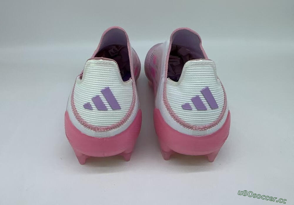 Men's Adidas F50 Elite Laceless FG Firm Ground Low-Tops Football Boots - White/Pink/Gold