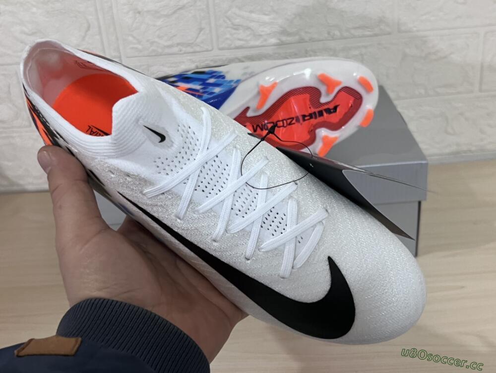 Unisex Nike Air Zoom Mercurial Vapor 16 Elite FG Firm Ground Low-Tops Football Boots - White/Black/Blue/Orange