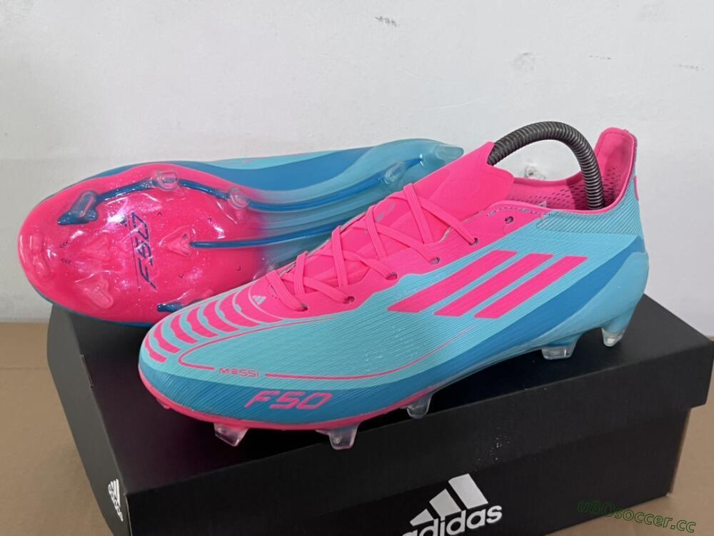 Unisex Adidas F50+ Elite FG Firm Ground Low-Tops Football Boots - Jade/Pink/White