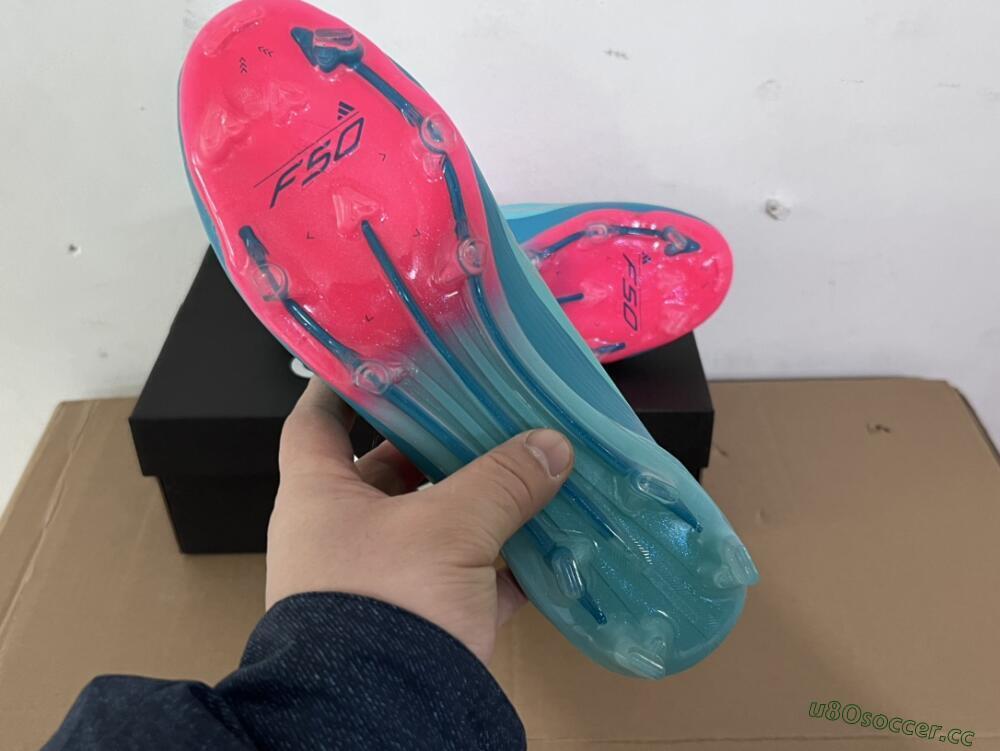 Unisex Adidas F50+ Elite FG Firm Ground Low-Tops Football Boots - Jade/Pink/White