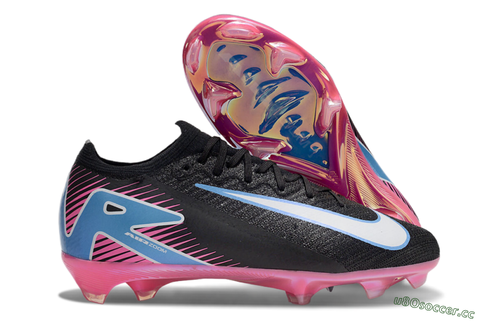 Men's Nike Air Zoom Mercurial Vapor 16 Elite FG Firm Ground Low-Tops Football Boots - Black/Blue/White/Pink 2
