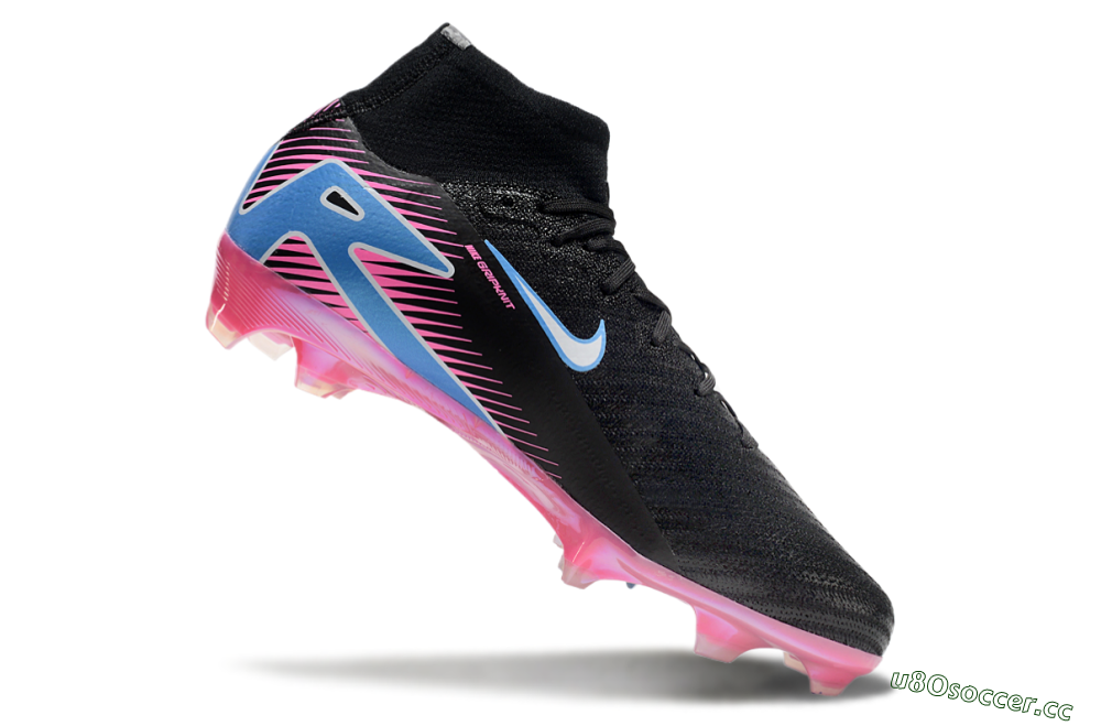 Men's Nike Air Zoom Mercurial Superfly 10 Elite FG Firm Ground High-Tops Football Boots - Black/White/Blue/Pink 4
