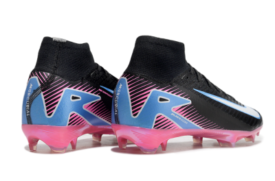 Men's Nike Air Zoom Mercurial Superfly 10 Elite FG Firm Ground High-Tops Football Boots - Black/White/Blue/Pink