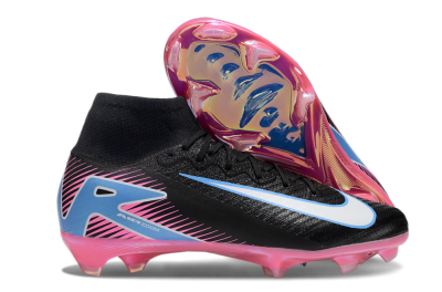 Men's Nike Air Zoom Mercurial Superfly 10 Elite FG Firm Ground High-Tops Football Boots - Black/White/Blue/Pink