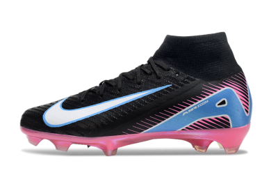Men's Nike Air Zoom Mercurial Superfly 10 Elite FG Firm Ground High-Tops Football Boots - Black/White/Blue/Pink
