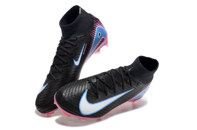 Men's Nike Air Zoom Mercurial Superfly 10 Elite FG Firm Ground High-Tops Football Boots - Black/White/Blue/Pink