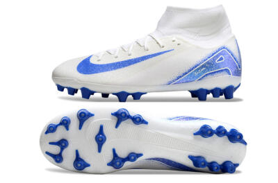 Unisex Nike Air Zoom Mercurial Superfly 10 Elite AG Artificial Grass High-Tops Football Boots - Beige/White/Blue