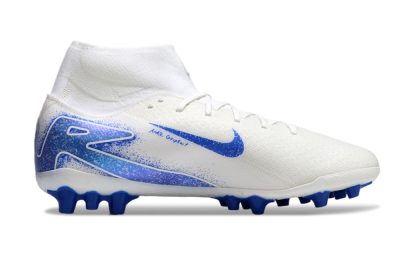 Unisex Nike Air Zoom Mercurial Superfly 10 Elite AG Artificial Grass High-Tops Football Boots - Beige/White/Blue