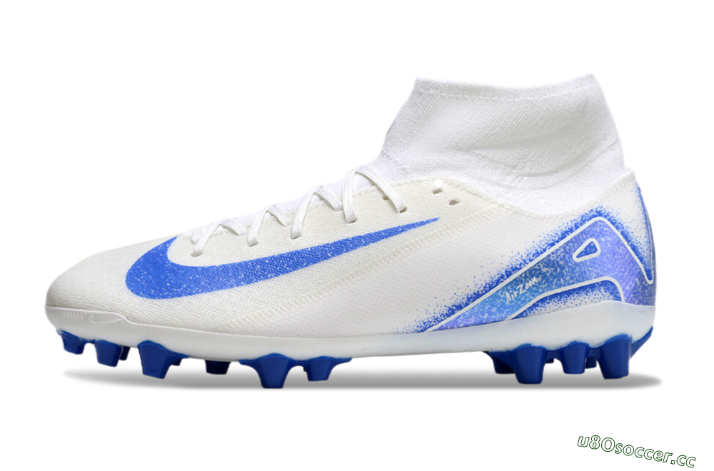 Unisex Nike Air Zoom Mercurial Superfly 10 Elite AG Artificial Grass High-Tops Football Boots - Beige/White/Blue 0