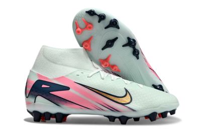 Unisex Nike Air Zoom Mercurial Superfly 10 Elite AG Artificial Grass High-Tops Football Boots - Jade/Gold/Pink