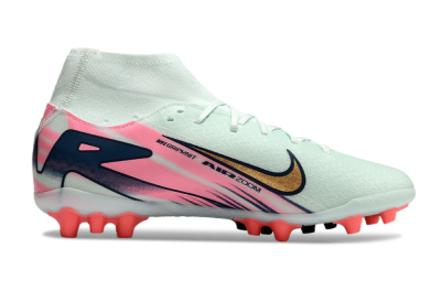 Unisex Nike Air Zoom Mercurial Superfly 10 Elite AG Artificial Grass High-Tops Football Boots - Jade/Gold/Pink