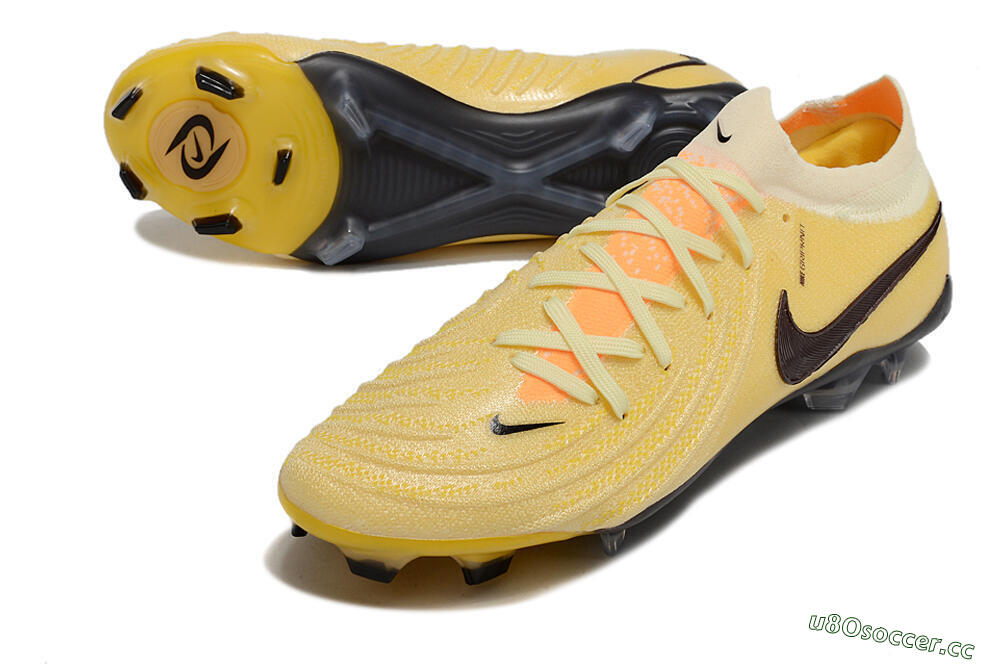 Men's Nike Phantom GX 2 Elite FG Firm Ground Low-Tops Football Boots - Yellow/Black 3