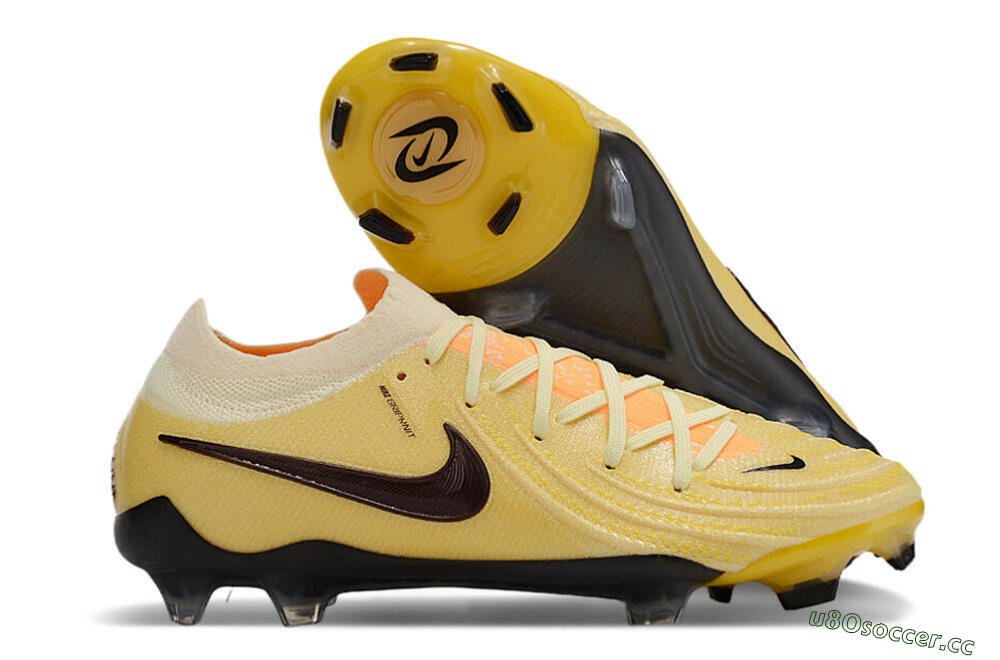 Men's Nike Phantom GX 2 Elite FG Firm Ground Low-Tops Football Boots - Yellow/Black 2