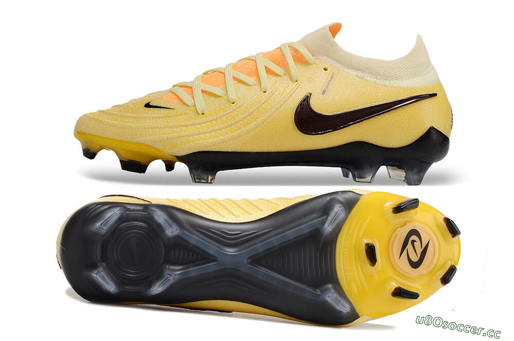 Men's Nike Phantom GX 2 Elite FG Firm Ground Low-Tops Football Boots - Yellow/Black 1