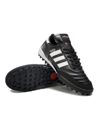 Men's Adidas Mundial Team Astro TF Artificial Turf Low-Tops Football Shoes - Black/White