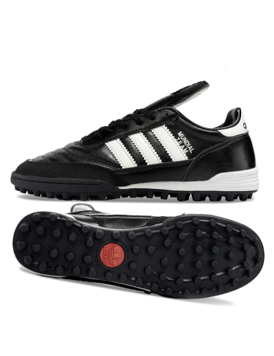 Men's Adidas Mundial Team Astro TF Artificial Turf Low-Tops Football Shoes - Black/White