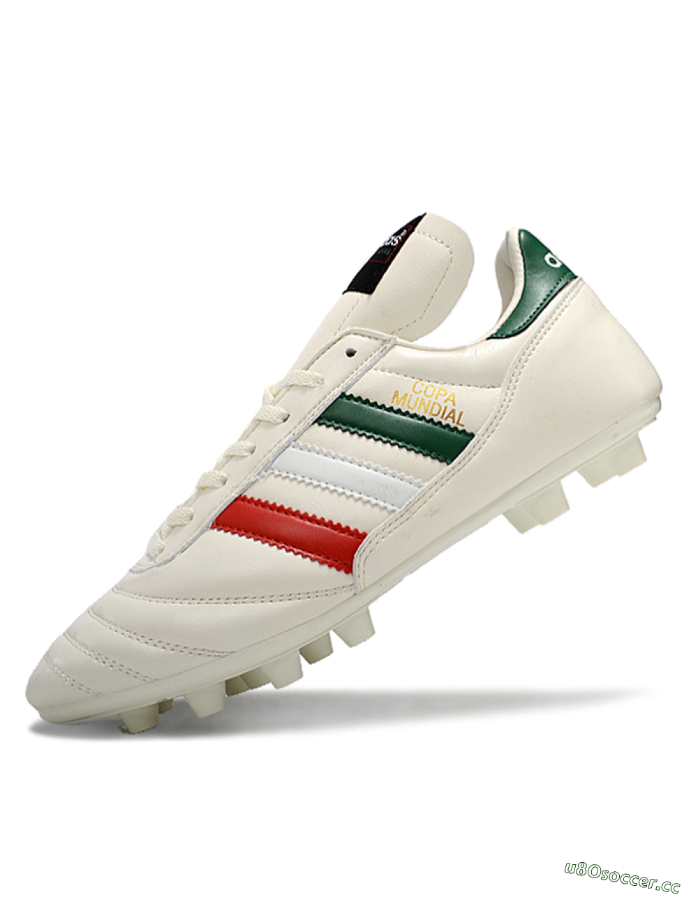 Men's Adidas Mundial Team Astro TF Artificial Turf Low-Tops Football Shoes - Beige/Red/Green 5