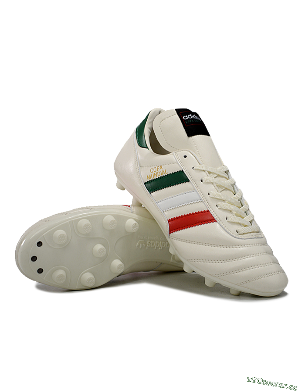 Men's Adidas Mundial Team Astro TF Artificial Turf Low-Tops Football Shoes - Beige/Red/Green 3