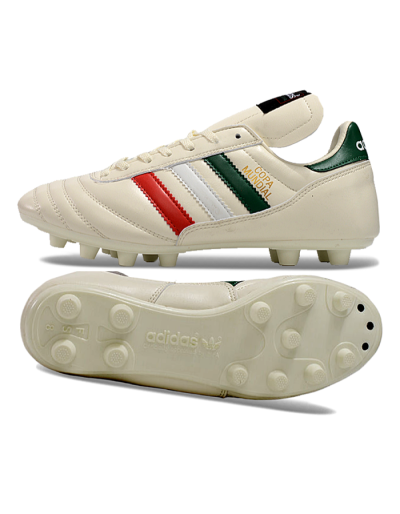 Men's Adidas Mundial Team Astro TF Artificial Turf Low-Tops Football Shoes - Beige/Red/Green