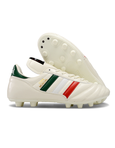 Men's Adidas Mundial Team Astro TF Artificial Turf Low-Tops Football Shoes - Beige/Red/Green