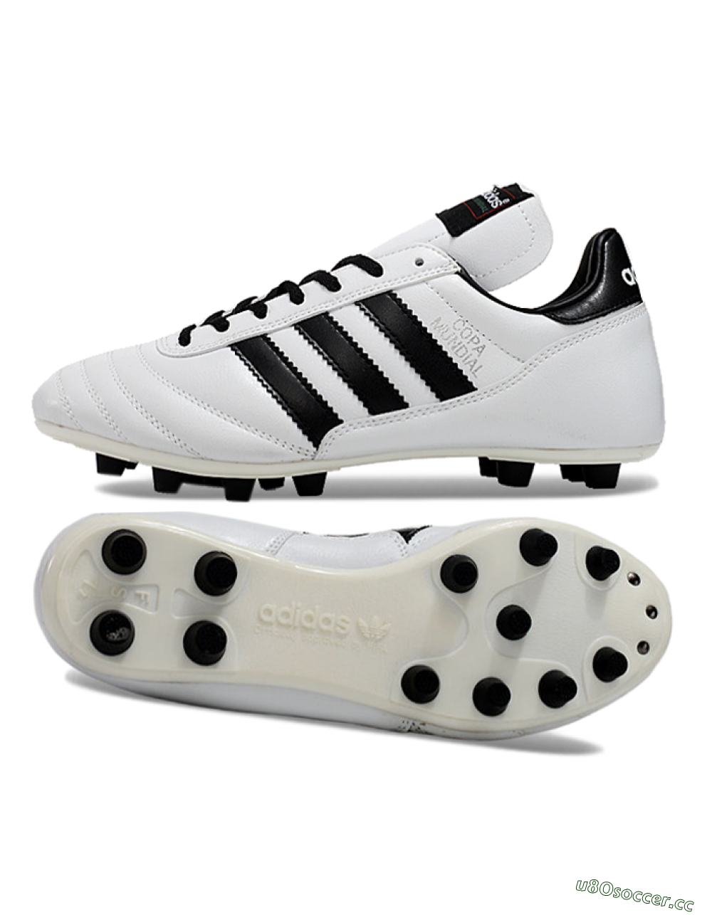 Men's Adidas Mundial Team Astro TF Artificial Turf Low-Tops Football Shoes - White/Black 1