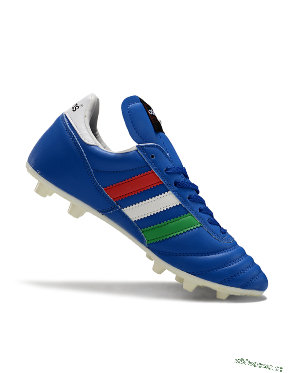 Men's Adidas Mundial Team Astro TF Artificial Turf Low-Tops Football Shoes - Blue/Green/Red 3