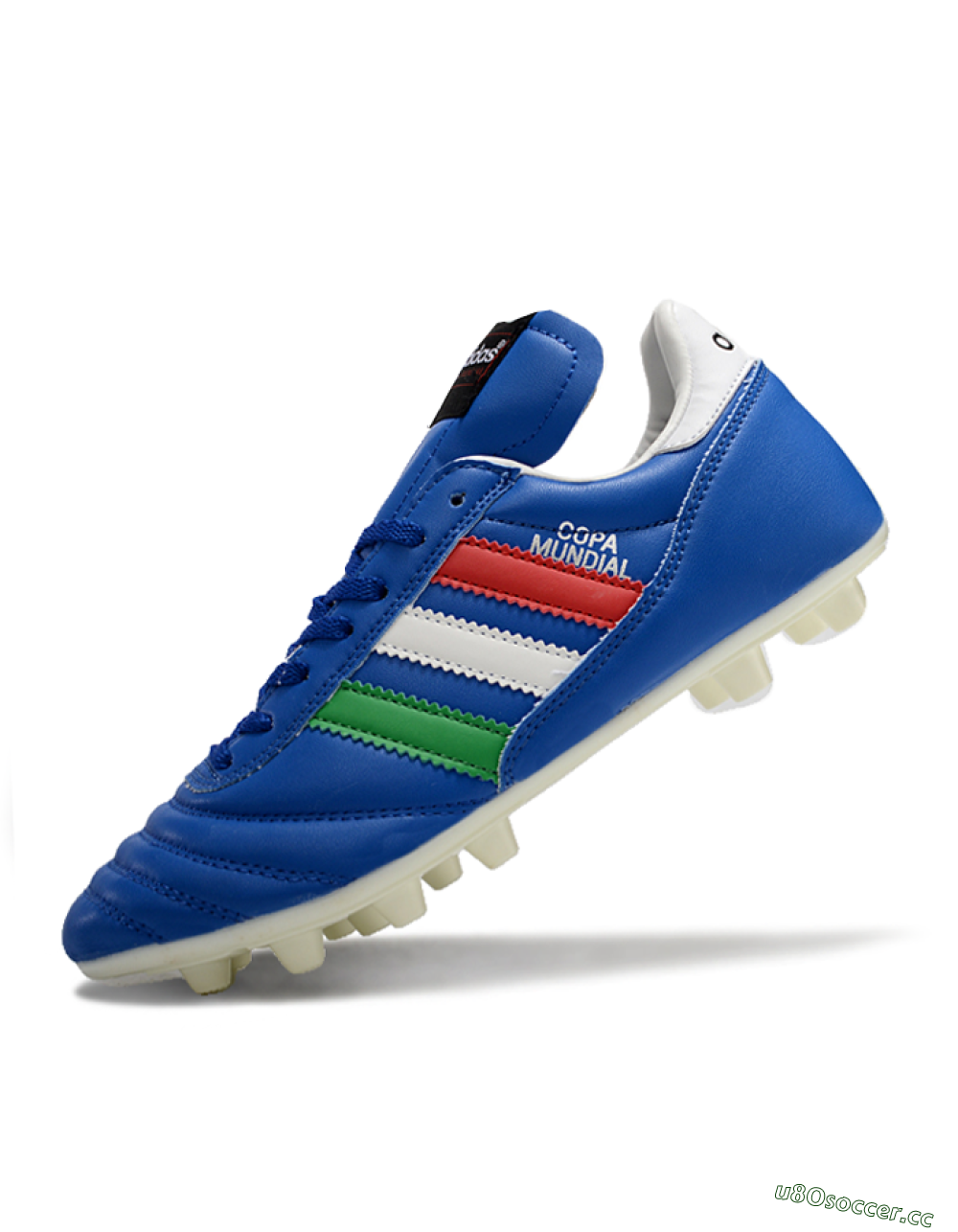 Men's Adidas Mundial Team Astro TF Artificial Turf Low-Tops Football Shoes - Blue/Green/Red 4