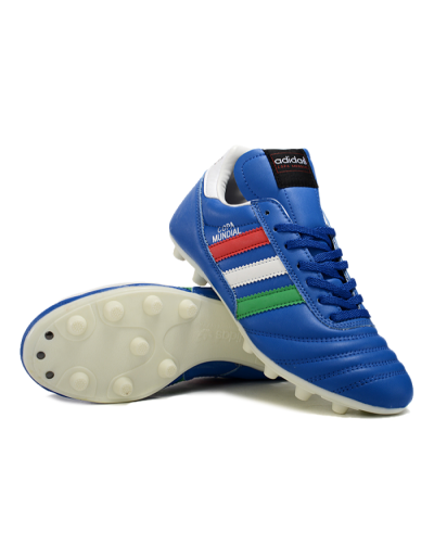 Men's Adidas Mundial Team Astro TF Artificial Turf Low-Tops Football Shoes - Blue/Green/Red