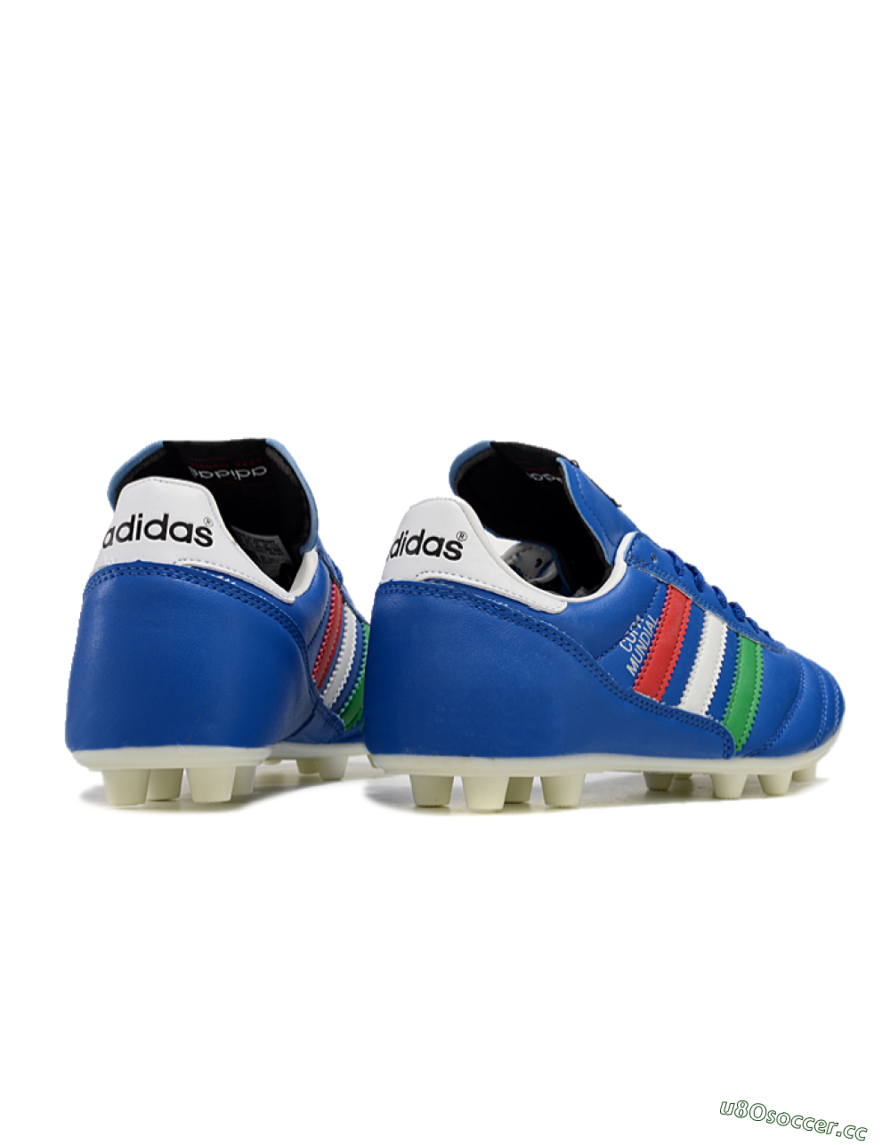 Men's Adidas Mundial Team Astro TF Artificial Turf Low-Tops Football Shoes - Blue/Green/Red 5