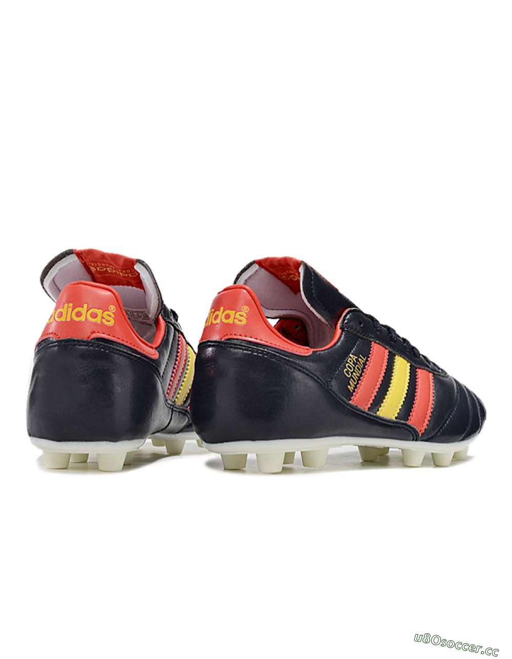 Men's Adidas Mundial Team Astro TF Artificial Turf Low-Tops Football Shoes - Black/Red/Yellow 6