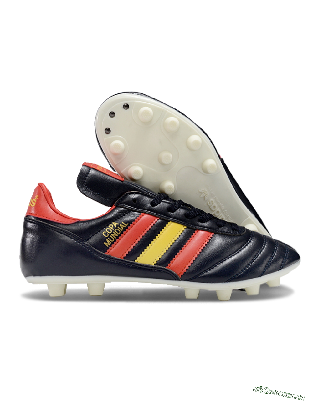 Men's Adidas Mundial Team Astro TF Artificial Turf Low-Tops Football Shoes - Black/Red/Yellow 2