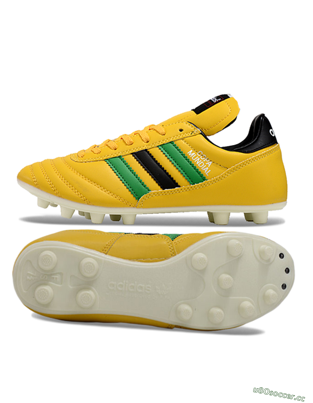 Men's Adidas Mundial Team Astro TF Artificial Turf Low-Tops Football Shoes - Yellow/Green/Black 1