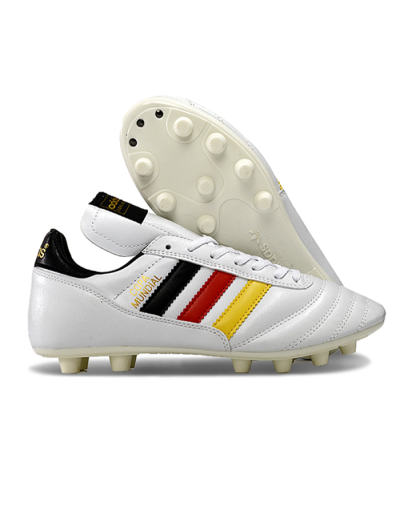 Men's Adidas Mundial Team Astro TF Artificial Turf Low-Tops Football Shoes - White/Black/Red/Yellow