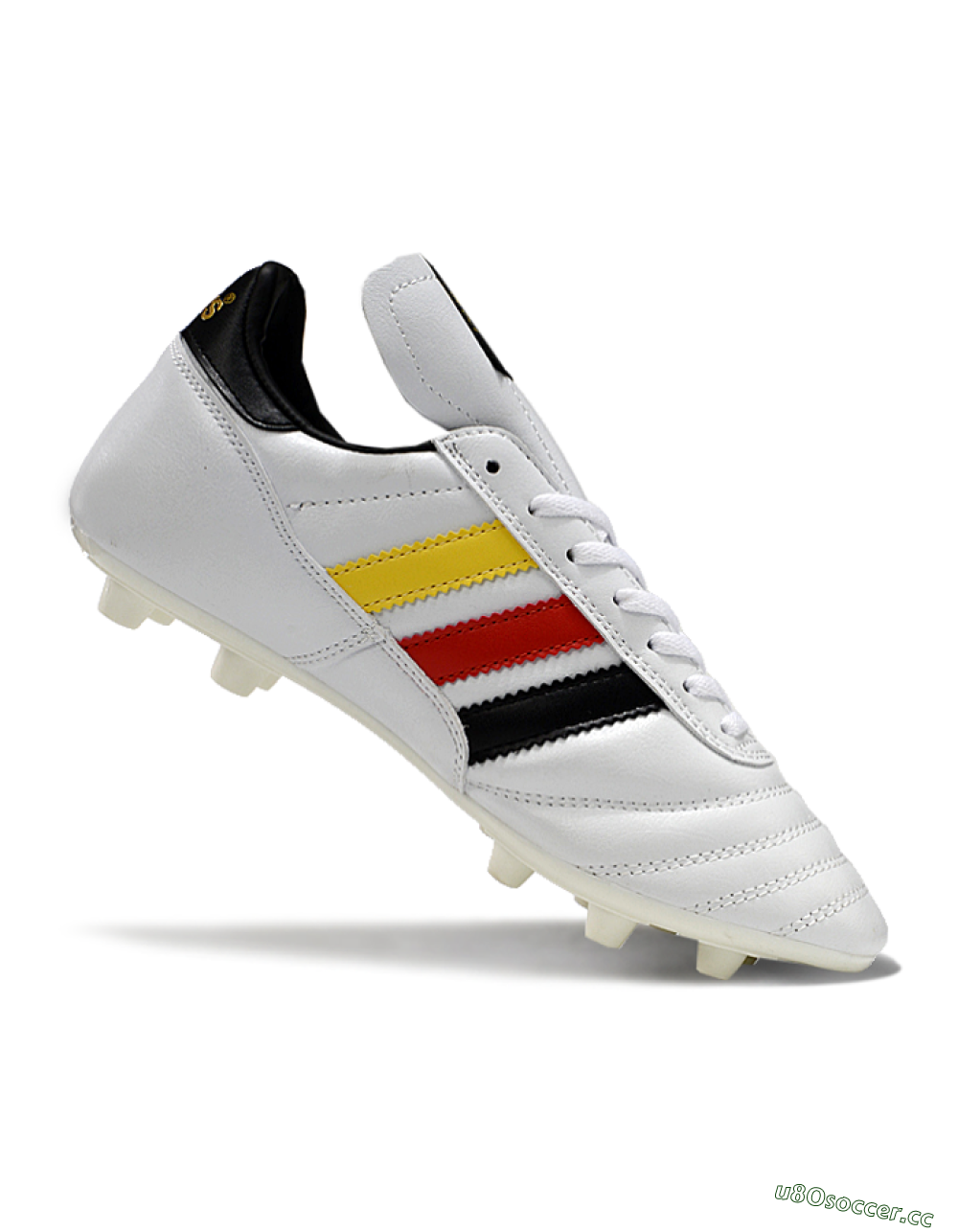 Men's Adidas Mundial Team Astro TF Artificial Turf Low-Tops Football Shoes - White/Black/Red/Yellow 4