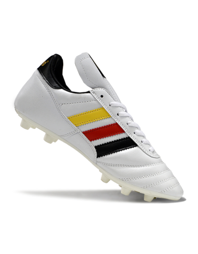 Men's Adidas Mundial Team Astro TF Artificial Turf Low-Tops Football Shoes - White/Black/Red/Yellow