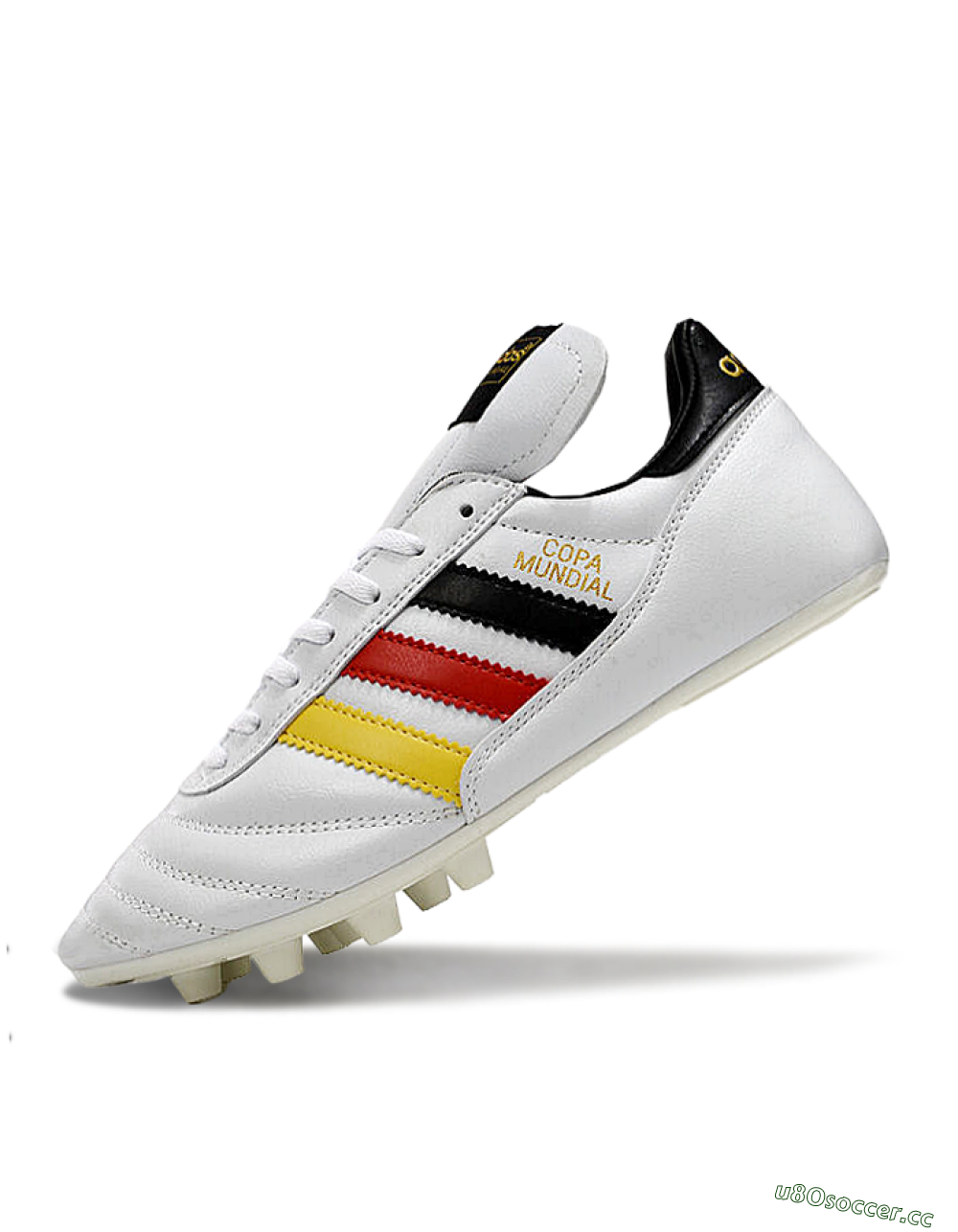 Men's Adidas Mundial Team Astro TF Artificial Turf Low-Tops Football Shoes - White/Black/Red/Yellow 5