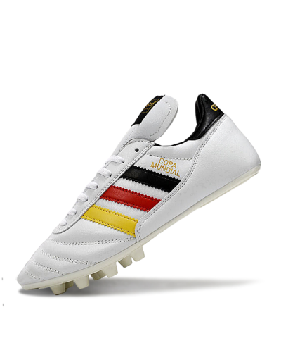 Men's Adidas Mundial Team Astro TF Artificial Turf Low-Tops Football Shoes - White/Black/Red/Yellow
