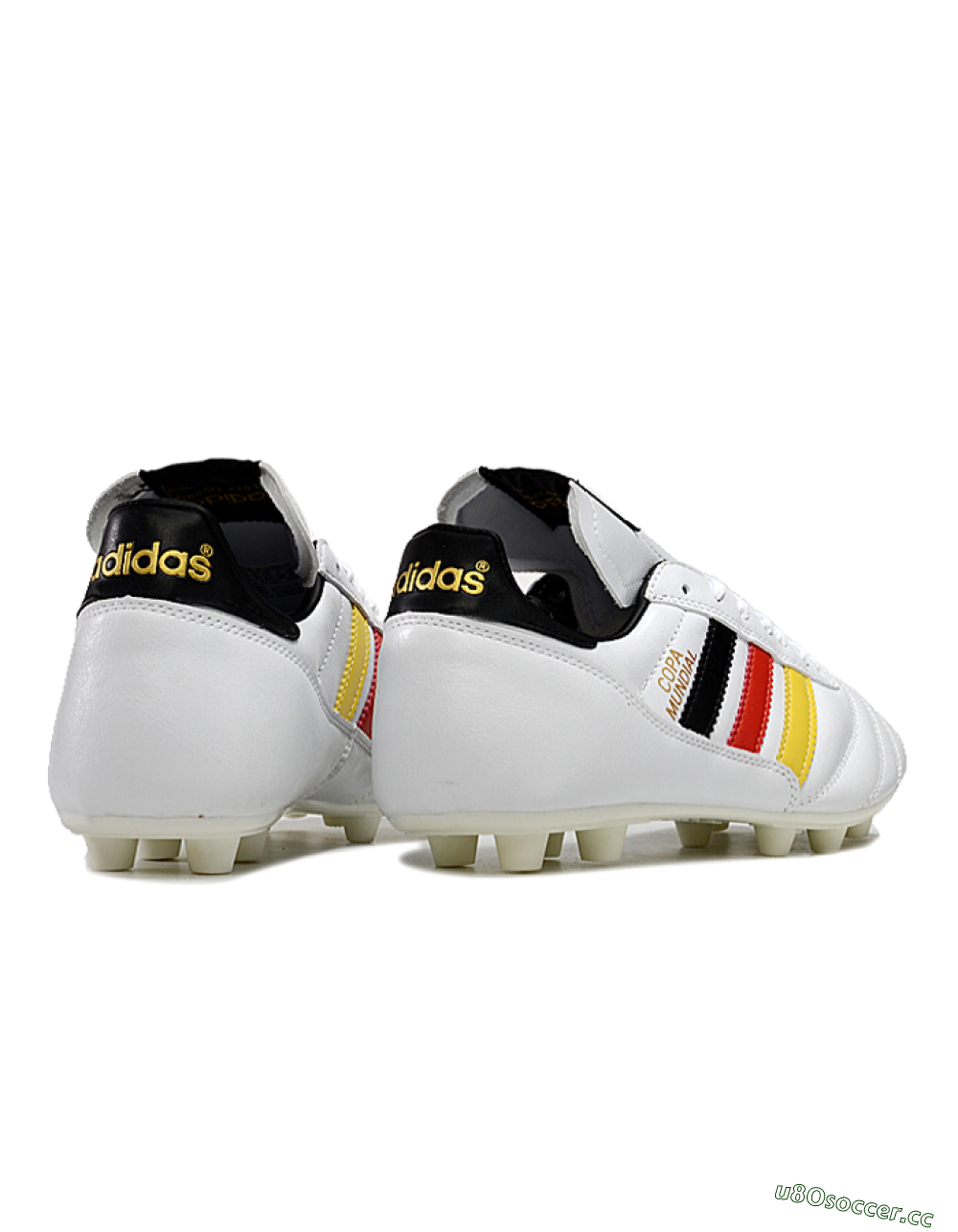 Men's Adidas Mundial Team Astro TF Artificial Turf Low-Tops Football Shoes - White/Black/Red/Yellow 6
