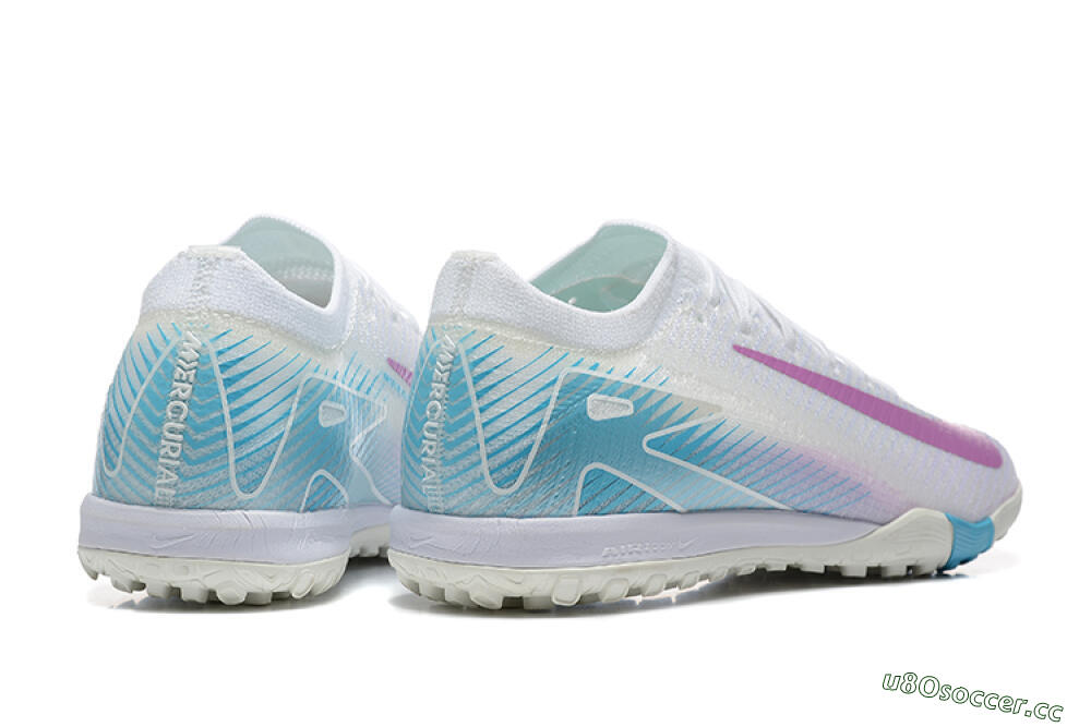 Men's Nike Air Zoom Mercurial Vapor 16 Elite TF Artificial Turf Low-Tops Football Shoes - White/Purple/Blue 9